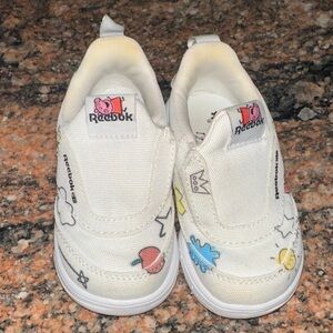 Reebok Kids White Sneakers with Colorful Accents